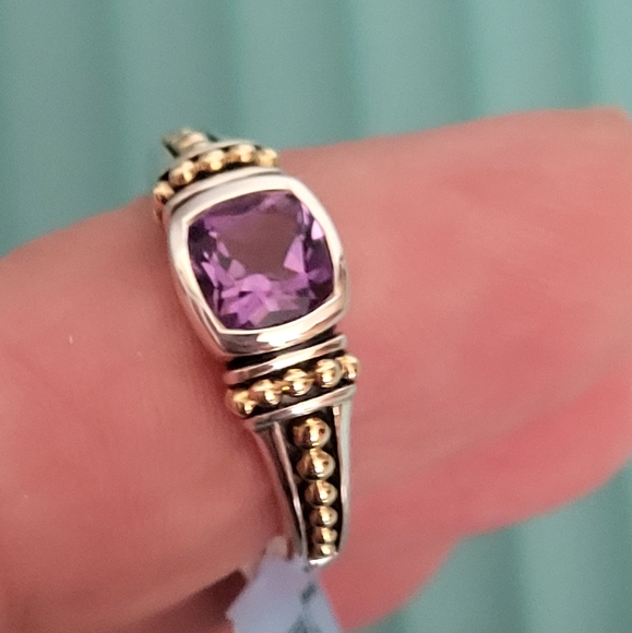 LAGOS Caviar Two-Tone Amethyst Ring 6